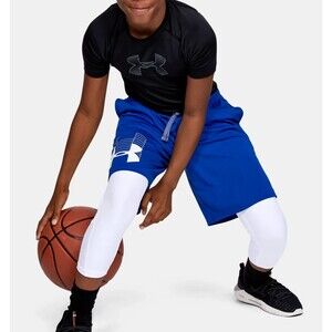 NWT $80 Lot Boy Youth XL Cargo Shorts White Under Armour tights Heat Gear YXL Bl